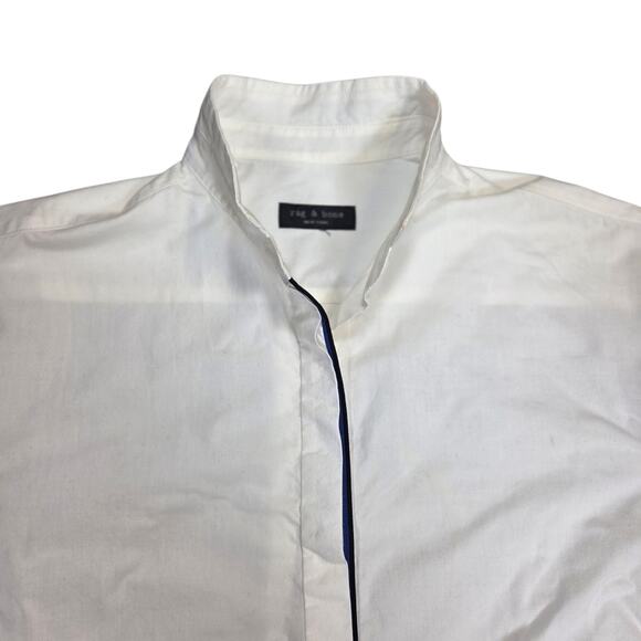 RAG & BONE Womens White Cotton Split Sides Button Up Shirt Longsleeve Size Large - Picture 3 of 10